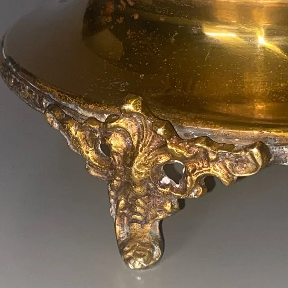 Pair of Antique Bohemian Glass Emerald Green Lamps